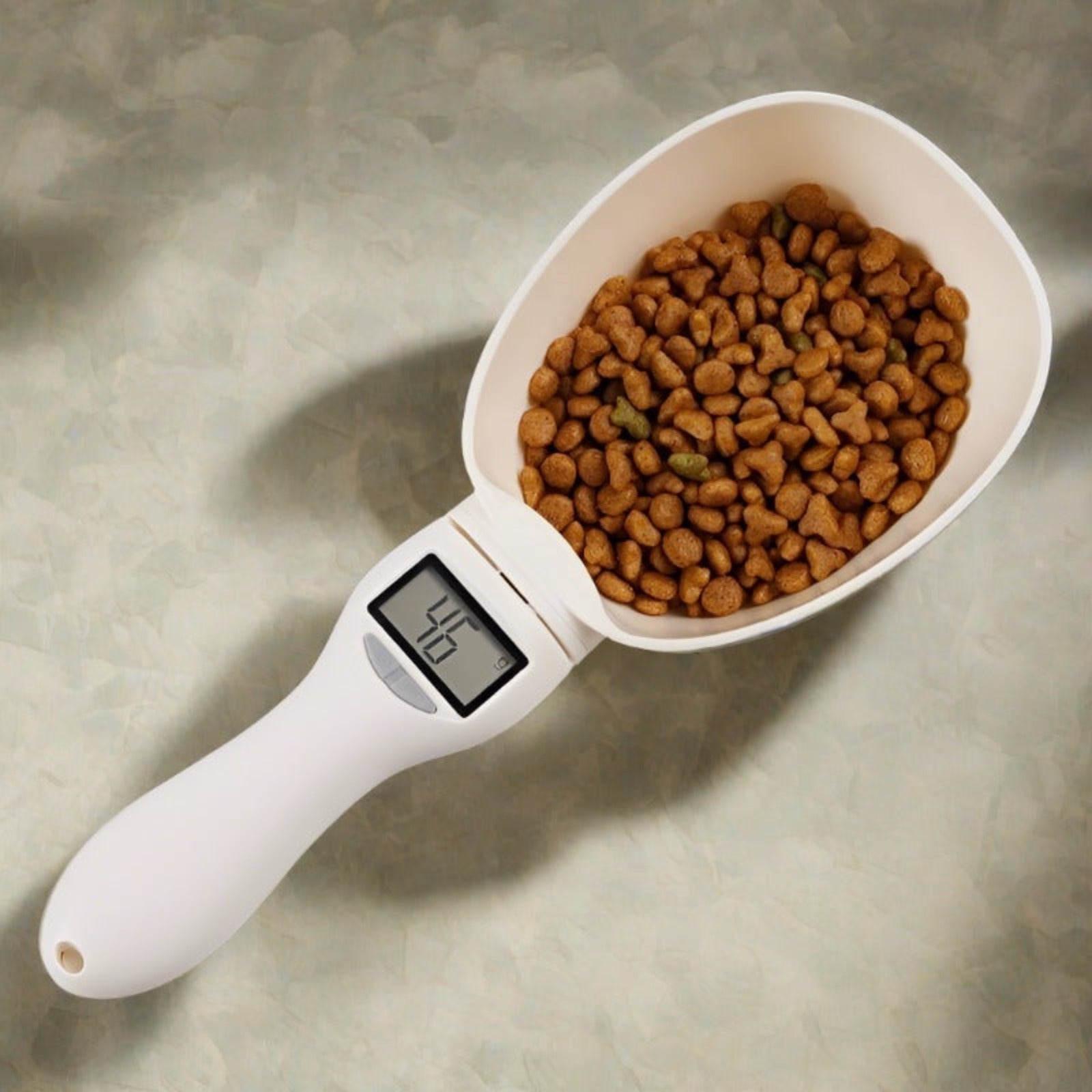Complete view of the Precision Digital Pet Food Scale Cup, essential for precise pet diet management.